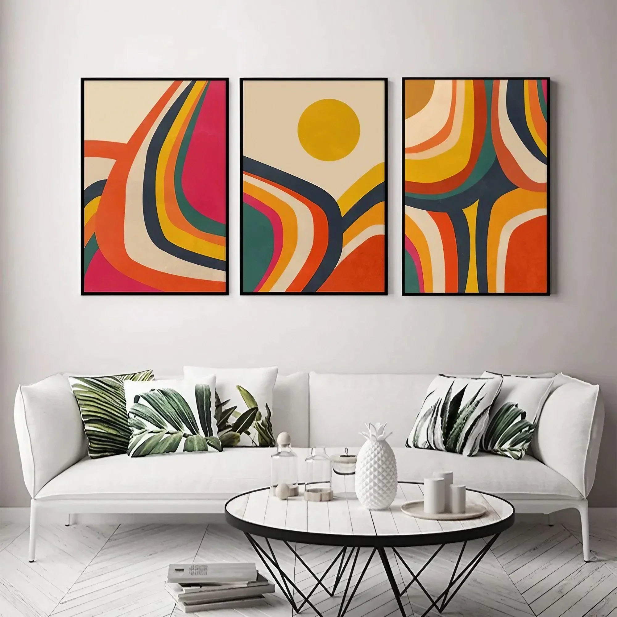 Set of 3 Mid Century Modern Wall Art Wall Frame