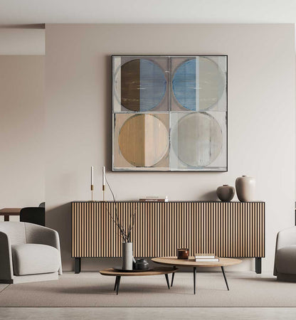 FOUR CIRCLES AND SQUARES II , GEOMETRIC ART PRINTS