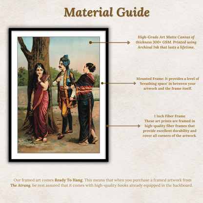 Ratudhvaja courting Madalasa by Raja Ravi Varma Wall Art Print for Home Decor