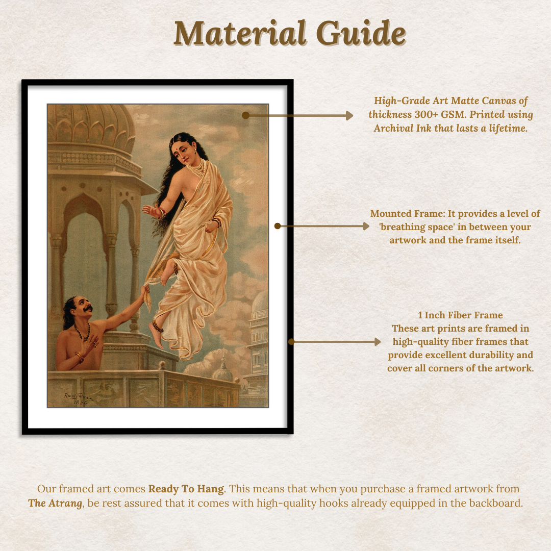 Story of Pururavas and Urvashi by Raja Ravi Varma Wall Art Painting