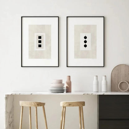 Modern Wall Art Set of 3 Black and White Wall Art Frames