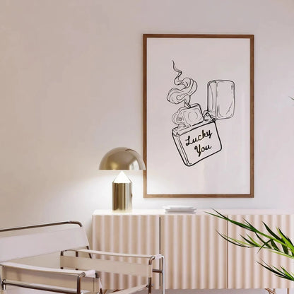 Black And White  Lucky You Wall Art Wall Frame