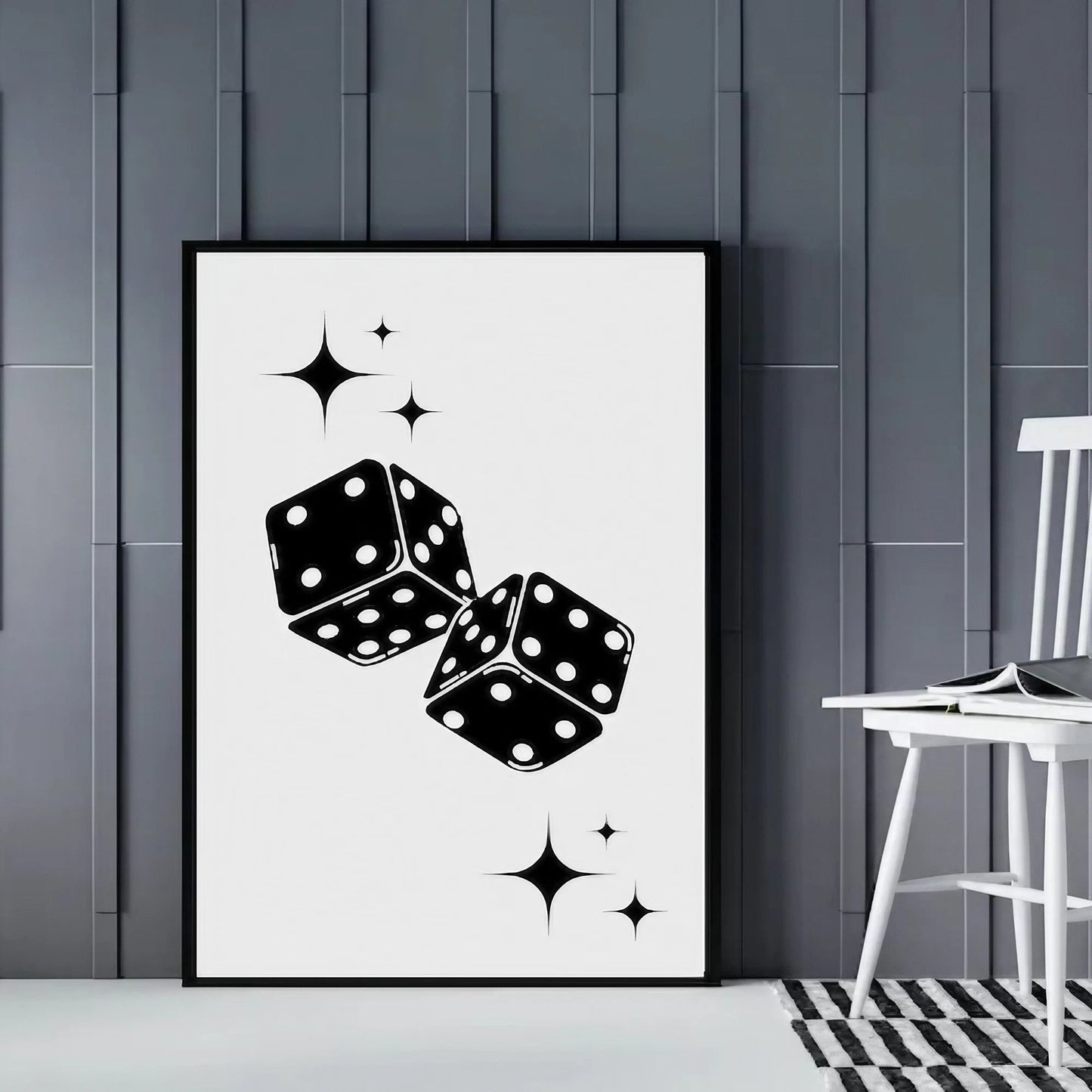 Black And White Aesthetic Modern Wall Art Set of 2 Wall Frames