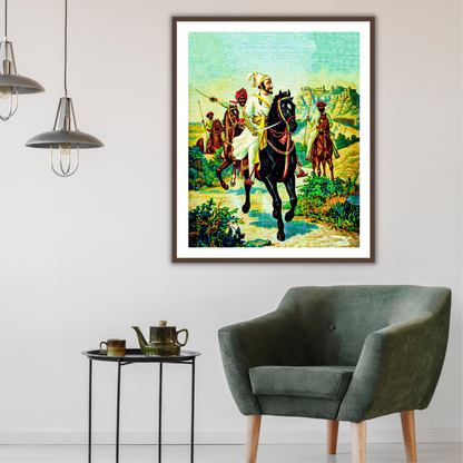 Chattrapati Shivaji Maharaj with Sant Tukaram by Raja Ravi Varma Wall Art