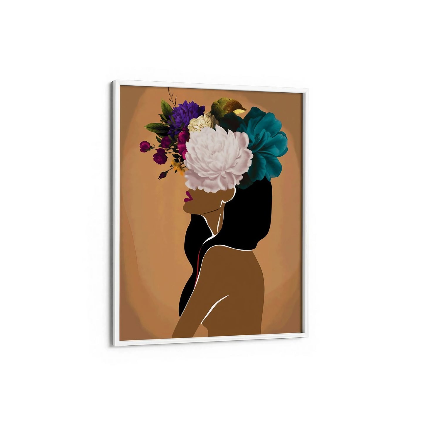 Woman Flower Head Modern Wall Art Wall Frame
