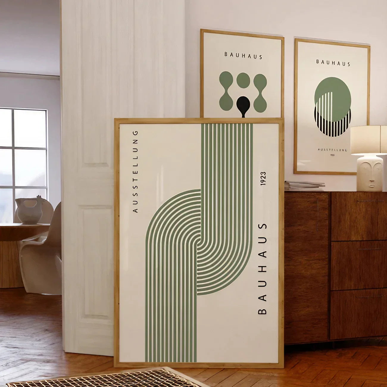 Modern Saga Green And Black Wall Art Set of 3 Wall Frame