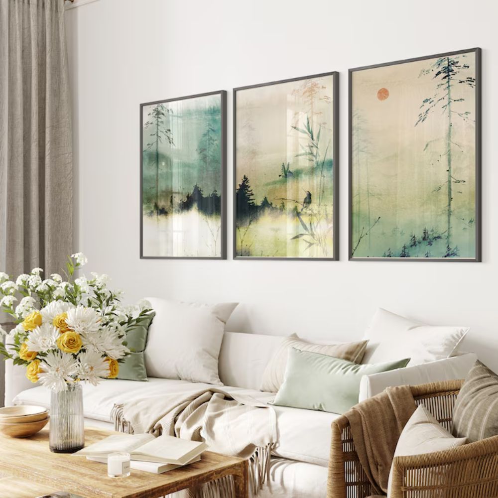 Japanese Wall Art Décor Set of 3 Wall Frames