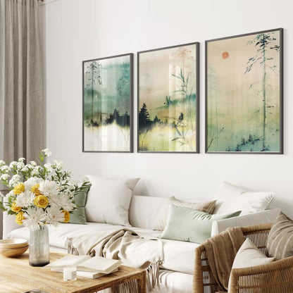 Japanese Wall Art Décor Set of 3 Wall Frames