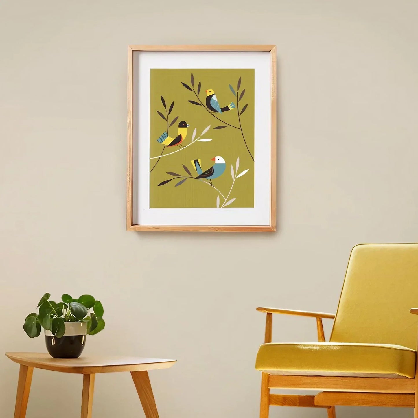 Mid Century Modern Wall Art Set of 2 Wall Frame