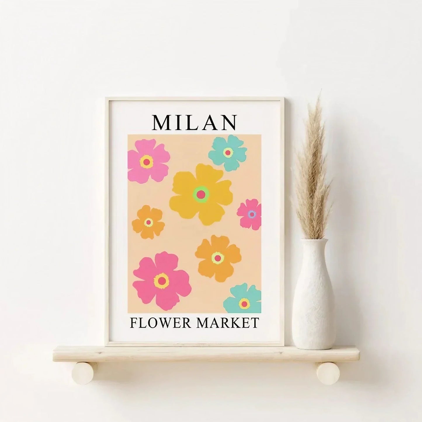 Colourful Flower Market Wall Frame | Wall Decor