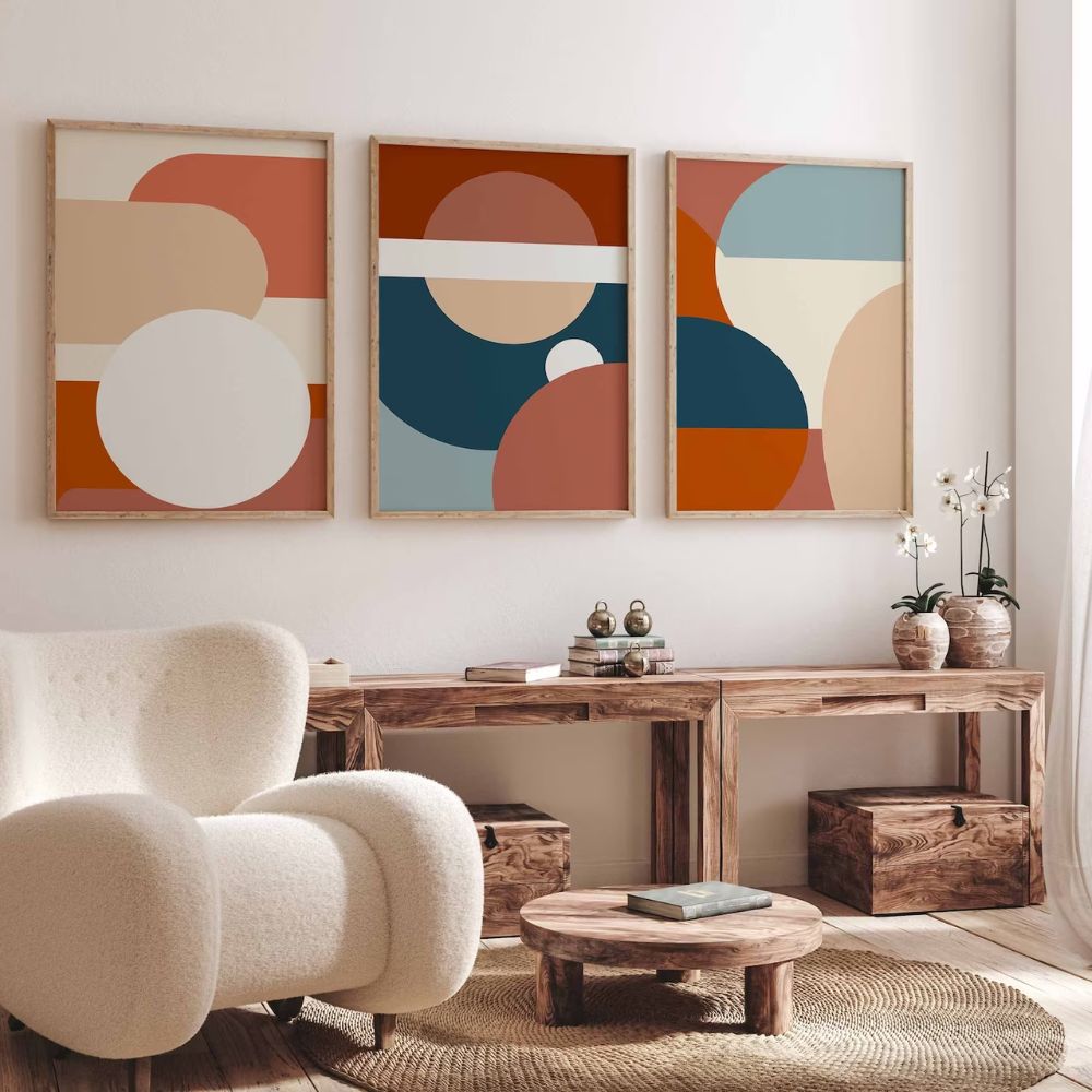 Boho Modern Wall Art Set of 3 Wall Frames