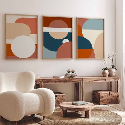 Boho Modern Wall Art Set of 3 Wall Frames