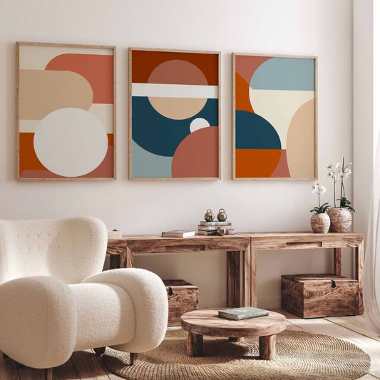 Boho Modern Wall Art Set of 3 Wall Frames