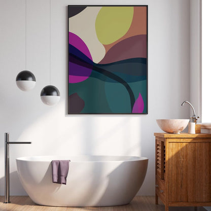 Bold Organic Shapes Colorful Full Wall Frame Set of 2