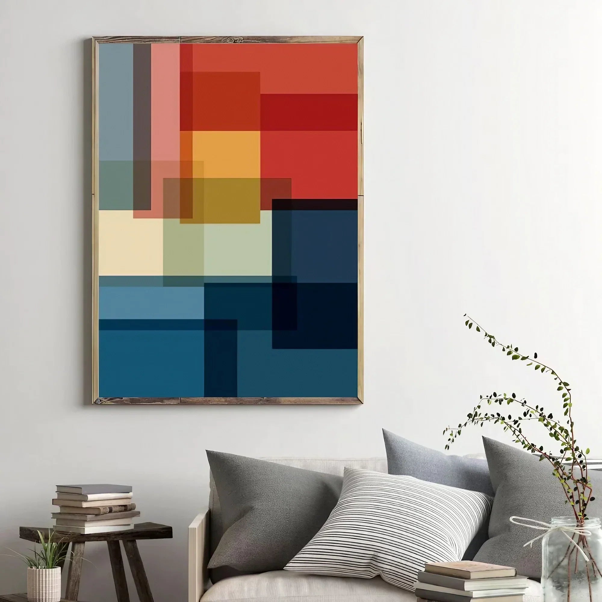 Wall Art Large Colorful Mid Century Wall Frame