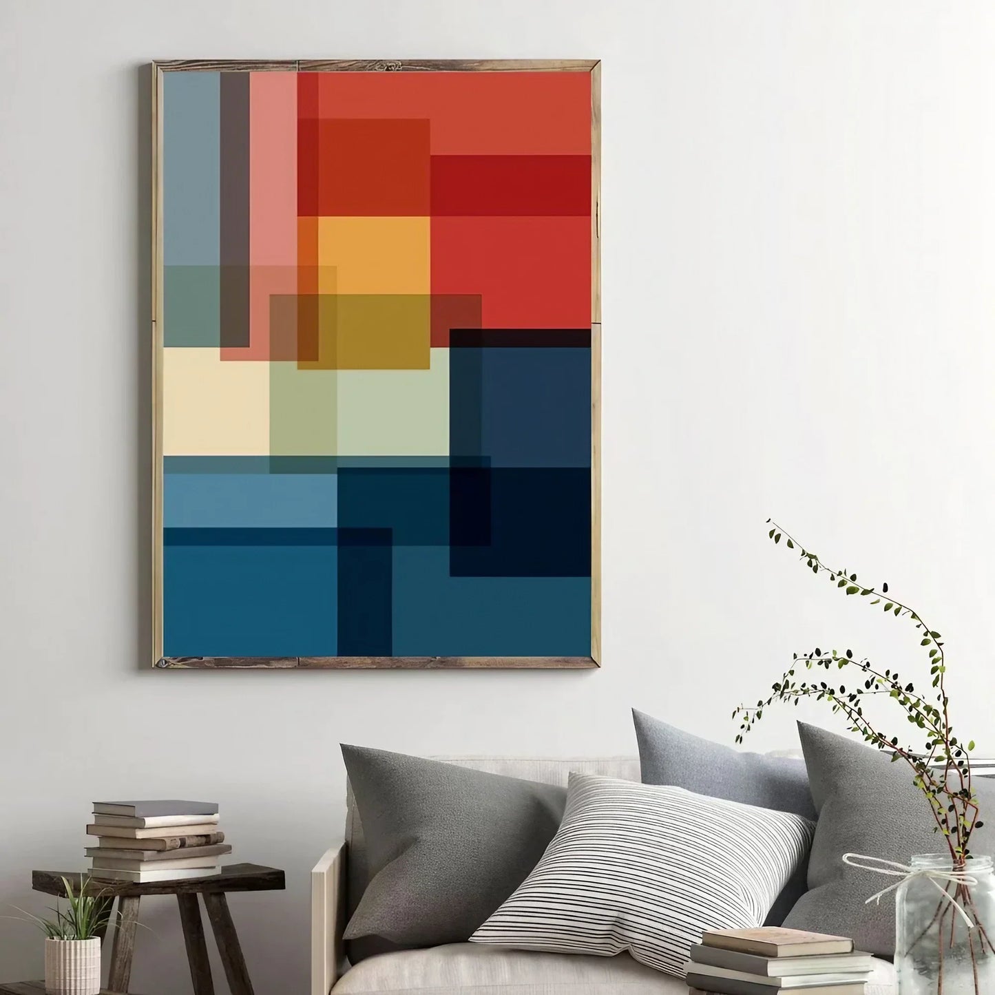 Wall Art Large Colorful Mid Century Wall Frame