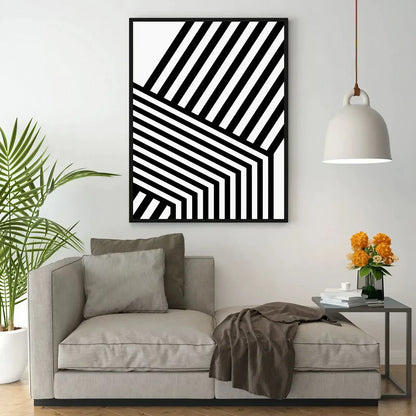 Modern Black & White Wall Art Minimalist Set of 2 Wall Frmae