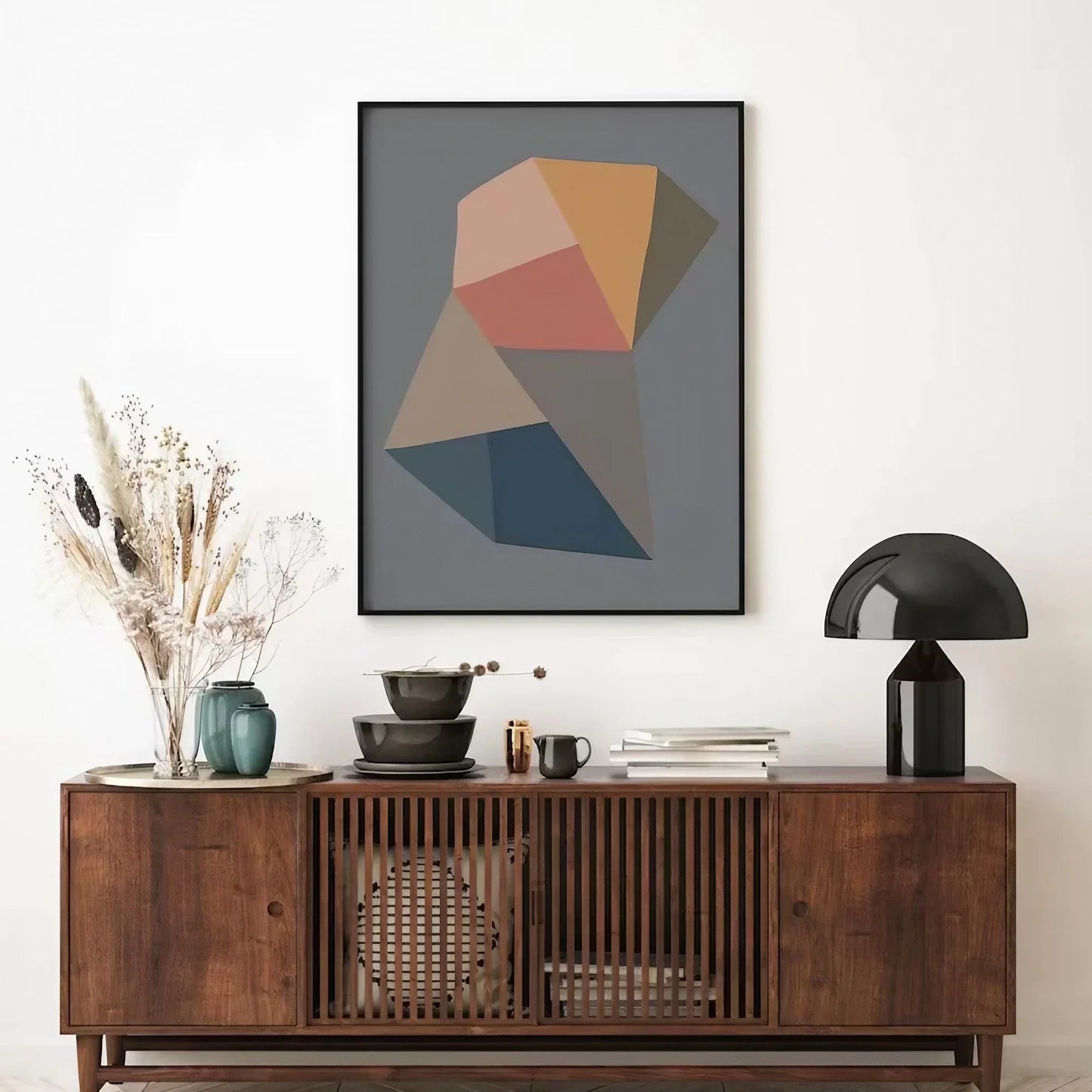 Set of 2 Abstract Color Block Art Colorful Wall Frame