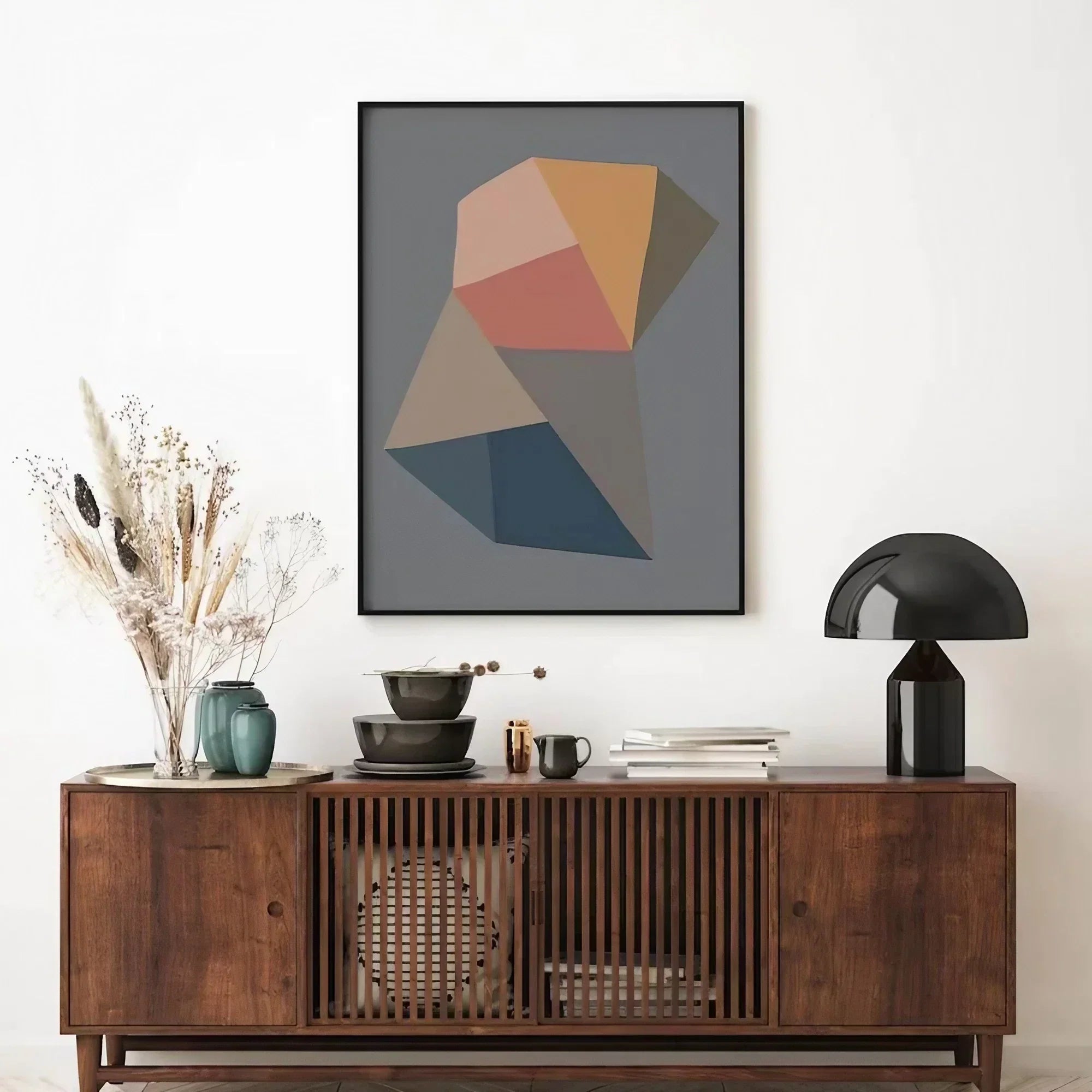 Set of 2 Abstract Color Block Art Colorful Wall Frame