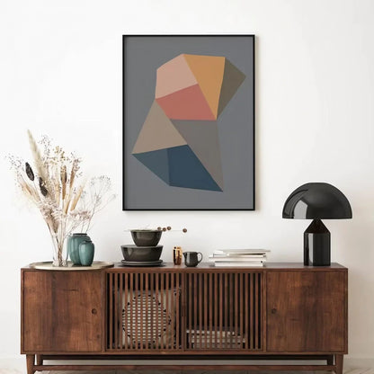 Set of 2 Abstract Color Block Art Colorful Wall Frame