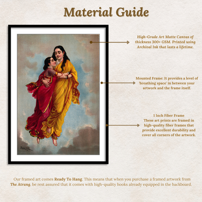 Sakuntala and her mother fly towards heaven by Raja Ravi Varma Wall Art Painting for Decor