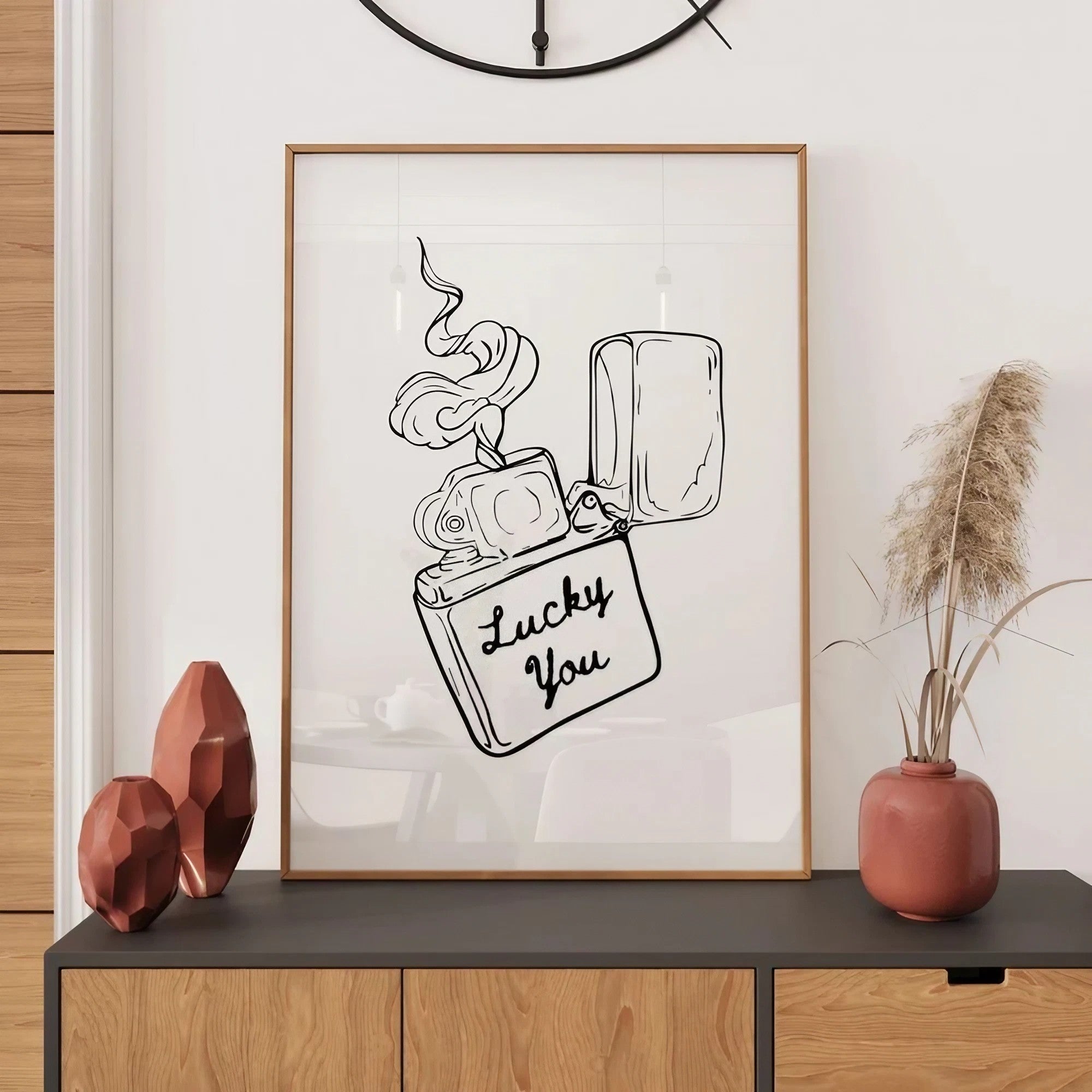 Black And White  Lucky You Wall Art Wall Frame