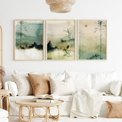 Japanese Wall Art Décor Set of 3 Wall Frames