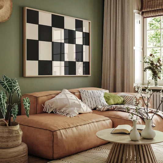 Mid Century Modern Black And White Wall Art Wall Frame