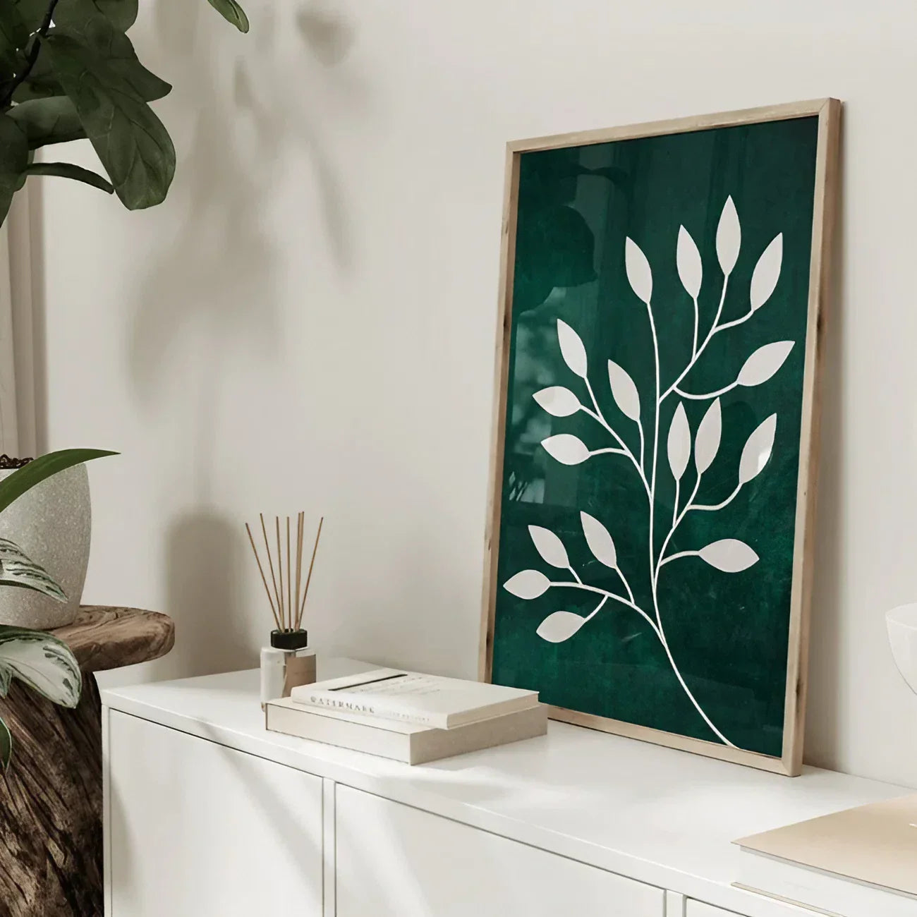 Dark Emerald Green Set of 3 Wall Art Wall Frames