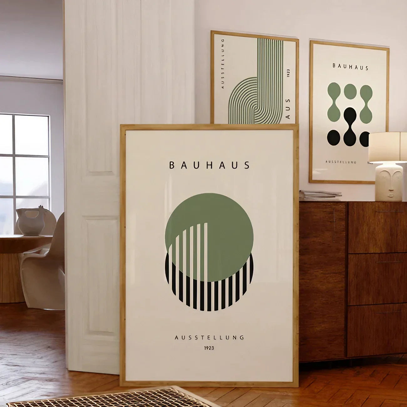 Modern Saga Green And Black Wall Art Set of 3 Wall Frame