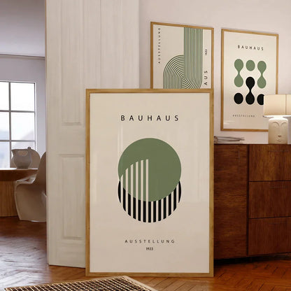 Modern Saga Green And Black Wall Art Set of 3 Wall Frame