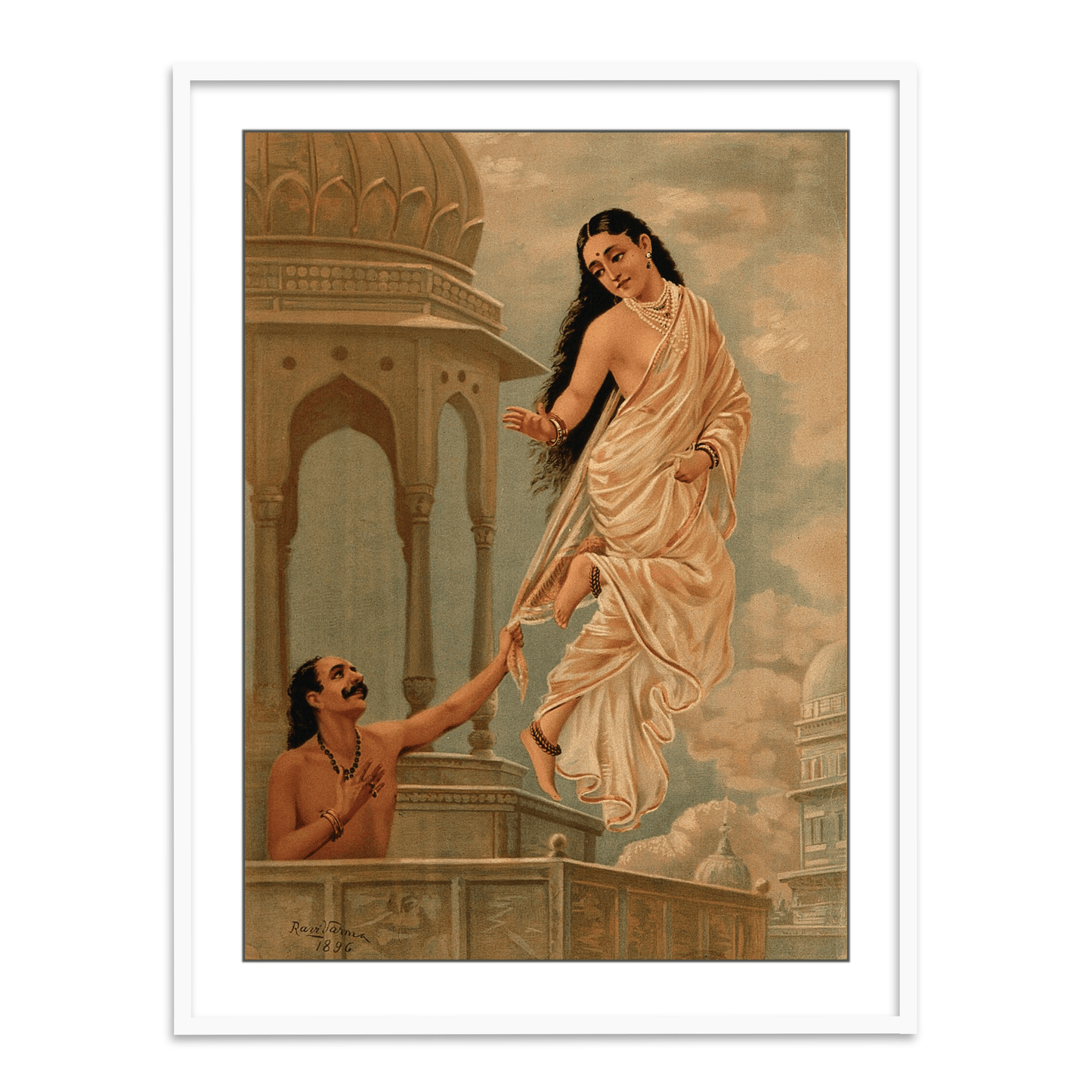 Story of Pururavas and Urvashi by Raja Ravi Varma Wall Art Painting