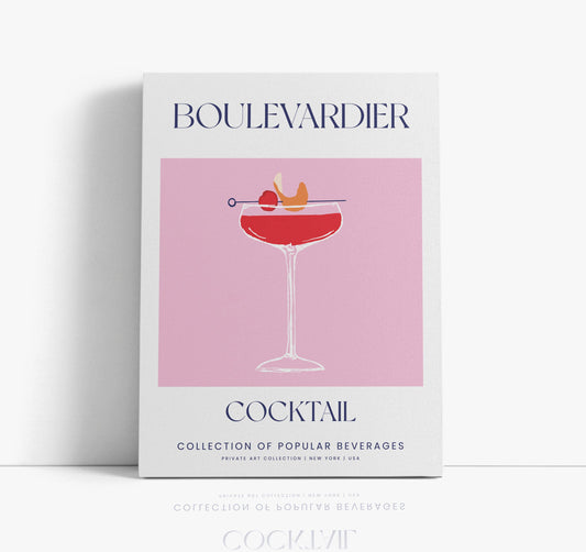 Boulevardier Cocktail Wall Art Print
