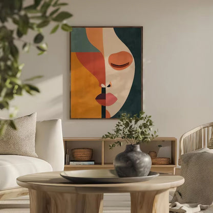 Minimalist Mid Century Colorful Modern Wall Art Set of 3 Wall Frames