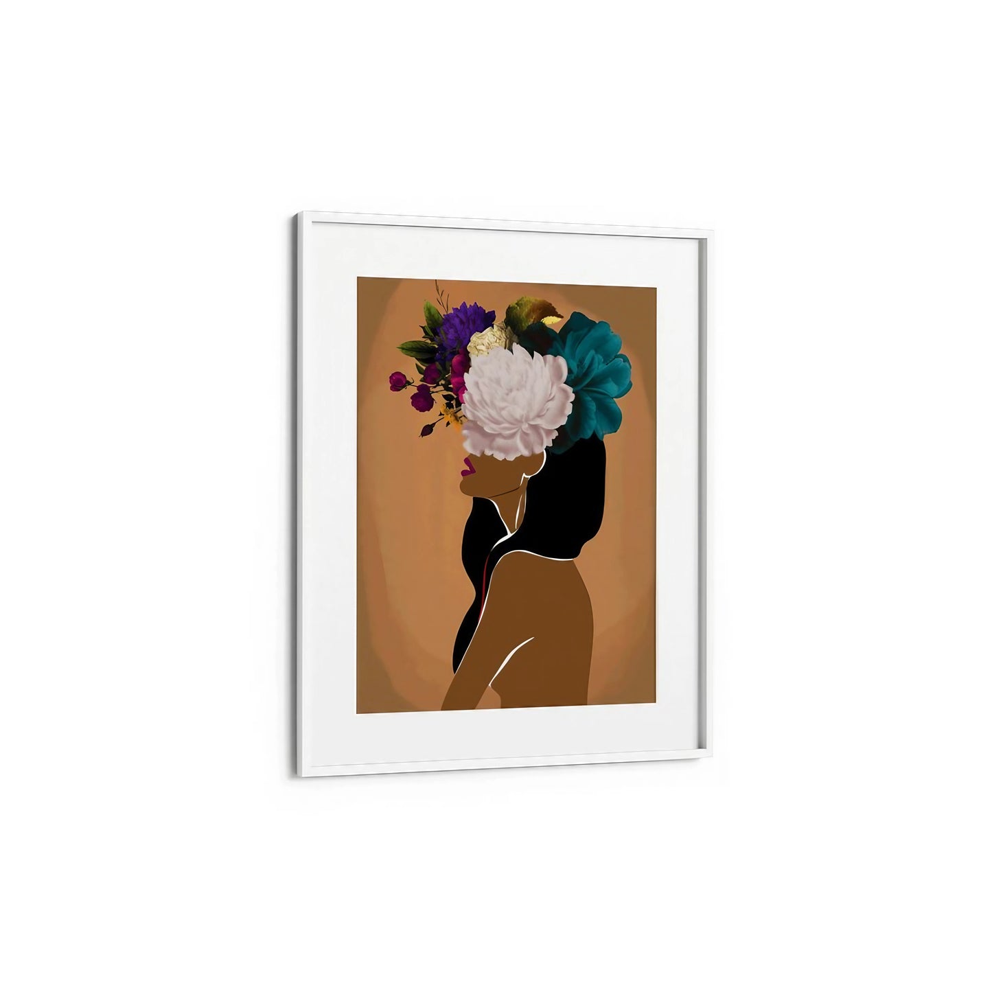 Woman Flower Head Modern Wall Art Wall Frame