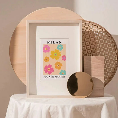 Colourful Flower Market Wall Frame | Wall Decor