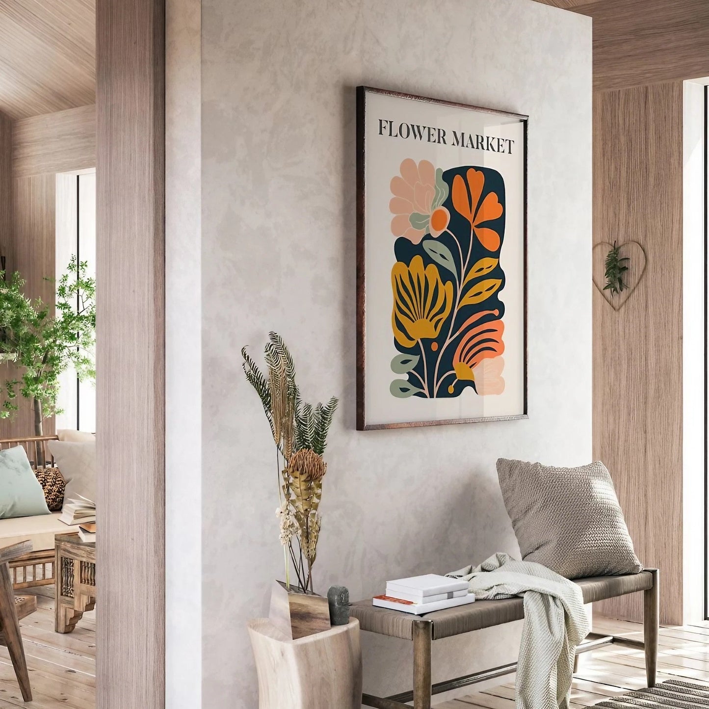 Set Of 3 Flower Market Wall Frame