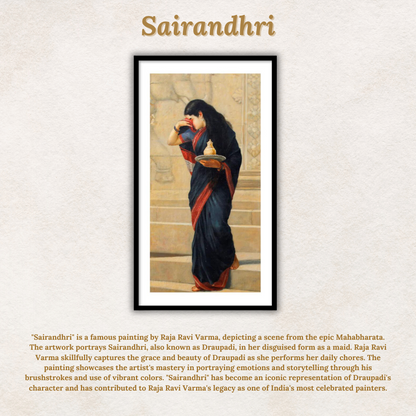 Sairandhri by Raja Ravi Varma Wall ARt Painting for Home Decor