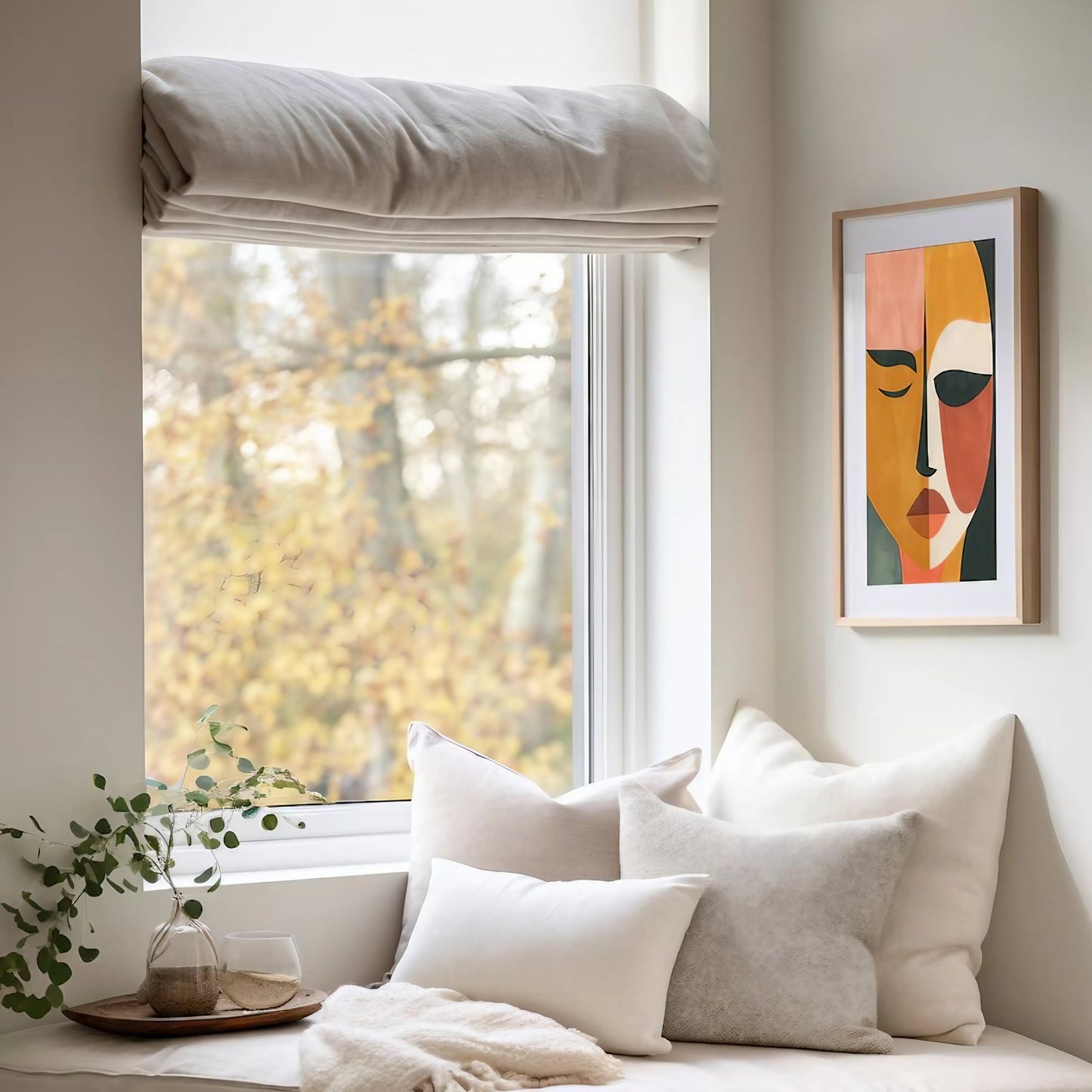 Minimalist Mid Century Colorful Modern Wall Art Set of 3 Wall Frames