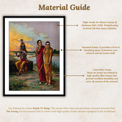 Krishna declaring his love for Radha via a confidante by Raja Ravi Varma Wall Painting for Decor