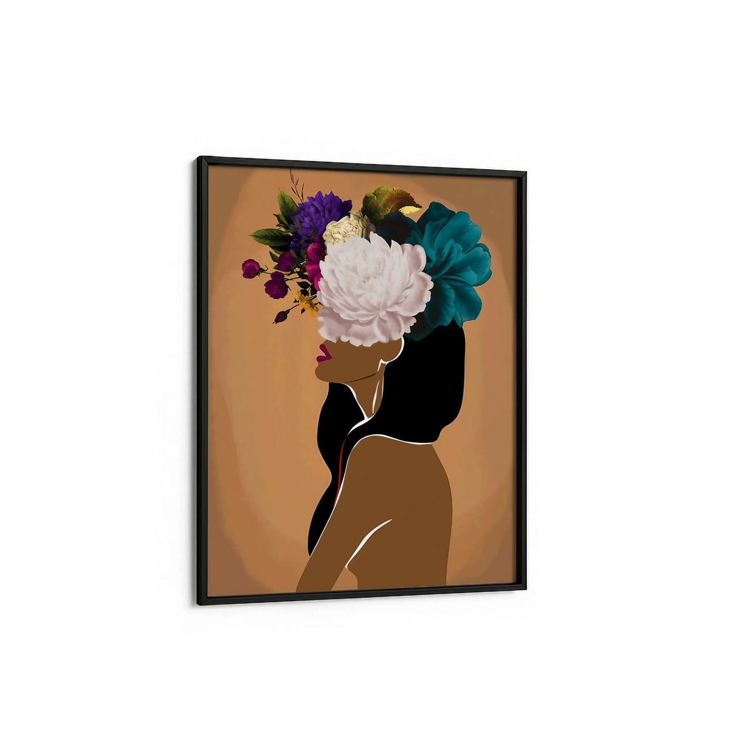 Woman Flower Head Modern Wall Art Wall Frame