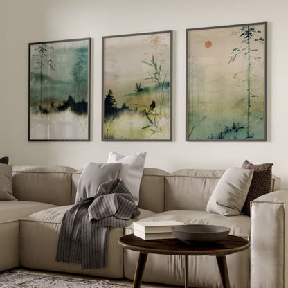 Japanese Wall Art Décor Set of 3 Wall Frames