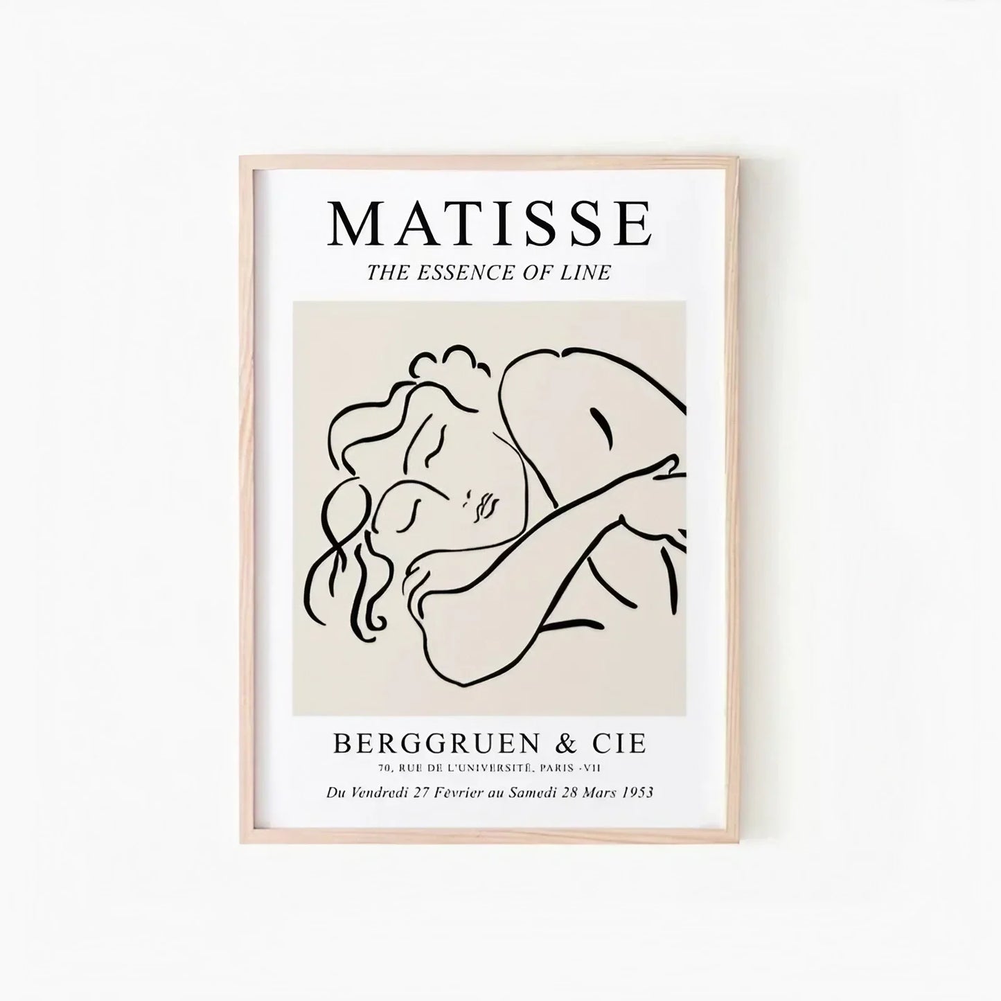 Black & Beige Henri Matisse Exhibition Wall Frame Set of 3