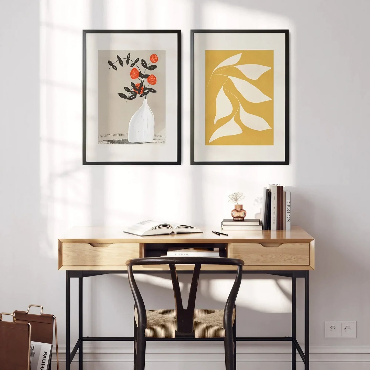 Botanical Floral Wild Flower Wall Art Set of 3 Modern Wall Frames