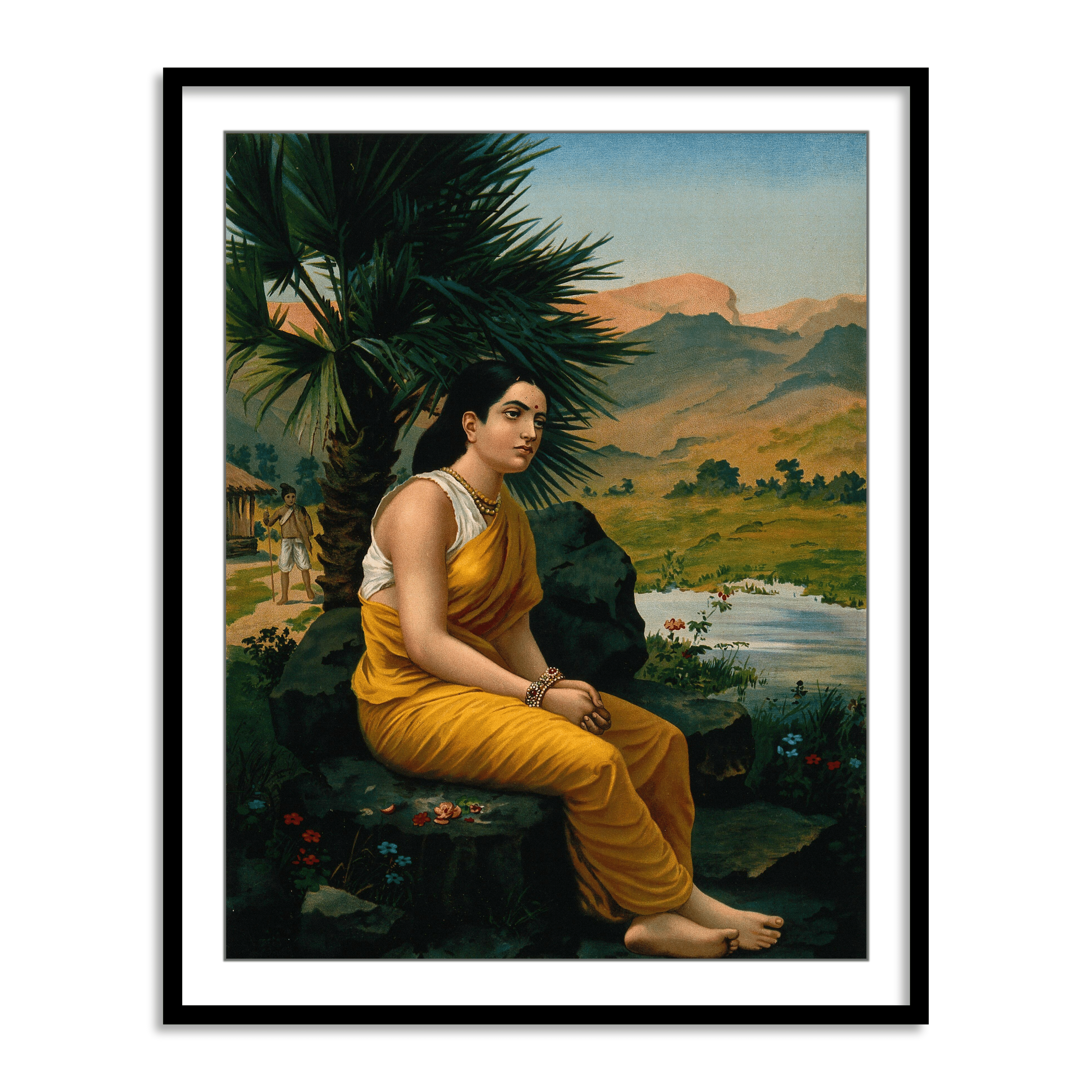 Sita in exile by Raja Ravi Varma Wall Art Painting for Home Decor