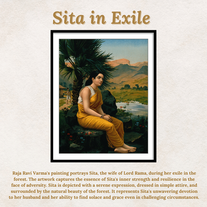 Sita in exile by Raja Ravi Varma Wall Art Painting for Home Decor