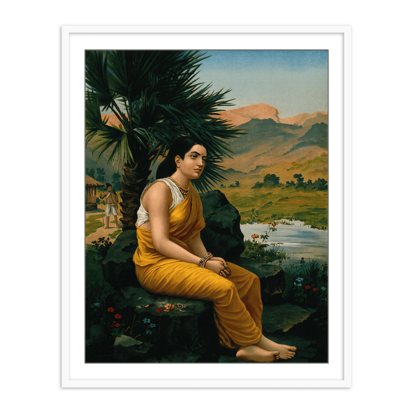 Sita in exile by Raja Ravi Varma Wall Art Painting for Home Decor