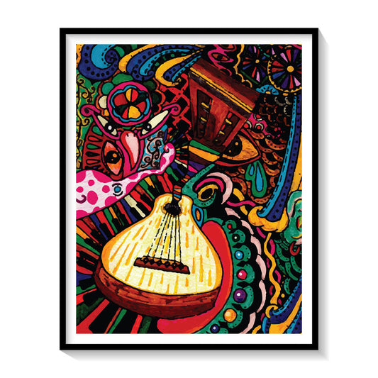 Guitar Pablo Picasso Inspired Painting, Pablo Picasso Painting