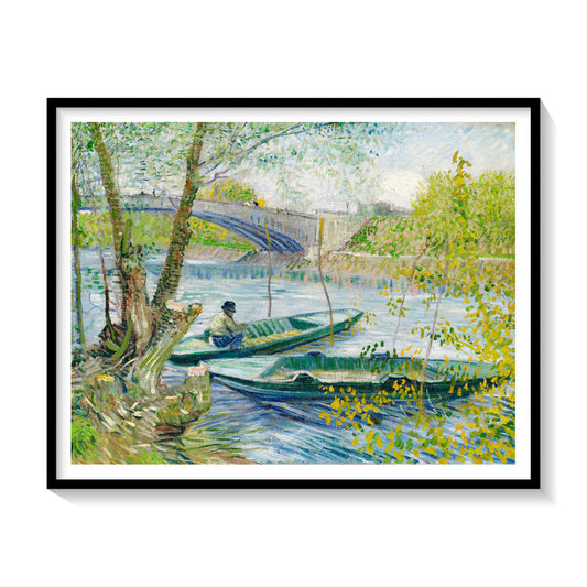Fishing in Spring the Pont de Clichy, Van Gogh Painting
