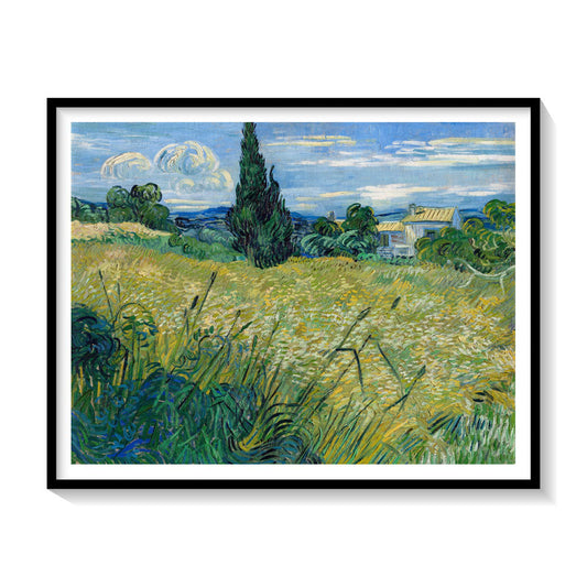 Green Wheat Field with Cypress, Van Gogh Painting